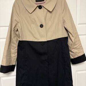 Tahari Black and Tan Trench Coat